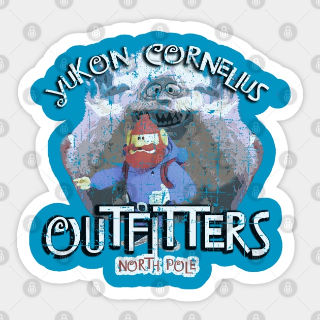 Yukon Cornelius Outfitters distressed Sticker by hauntedjack